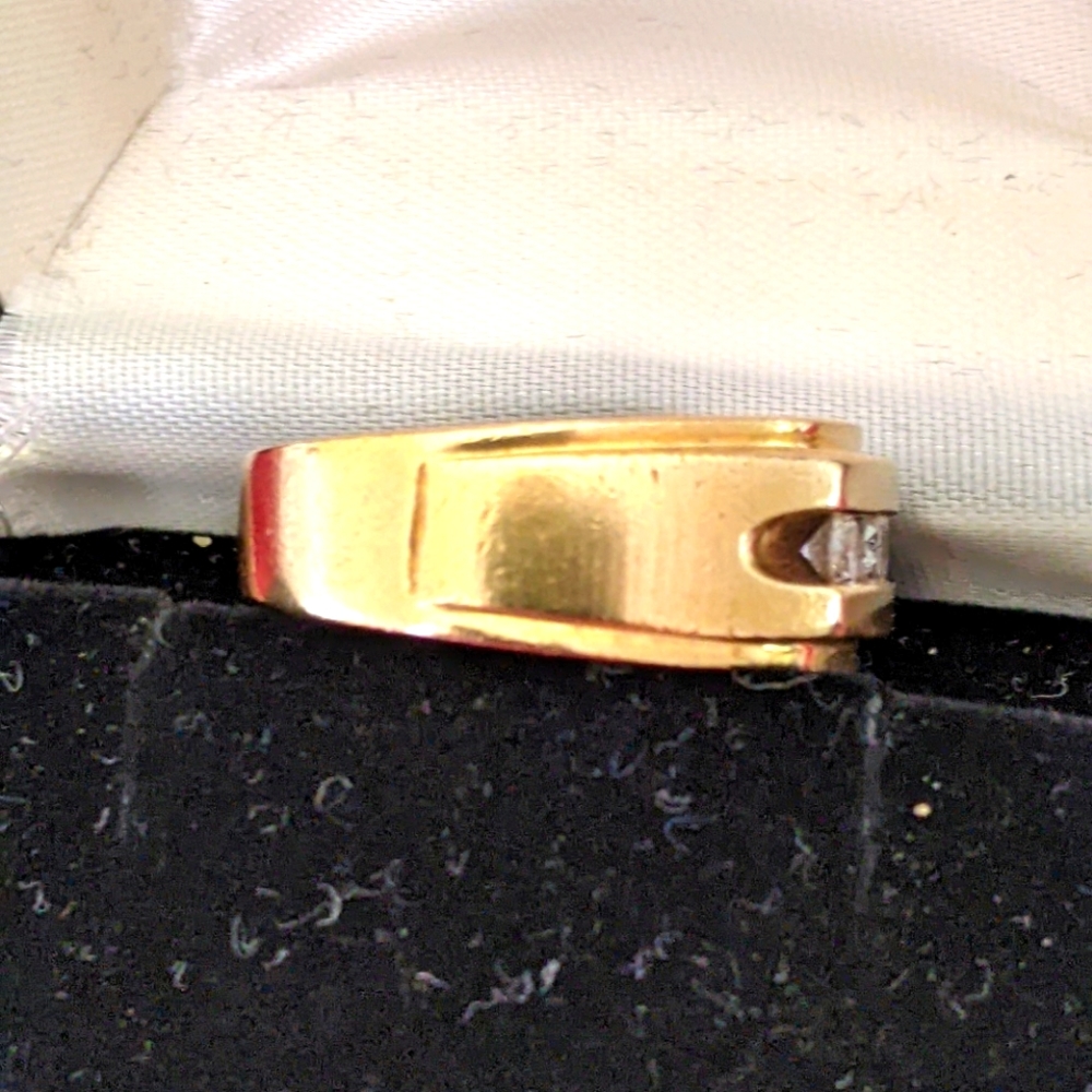 14K ๐ GOLD MEN'S DIAMONDS SIGNET RING - Picture 7 of 11